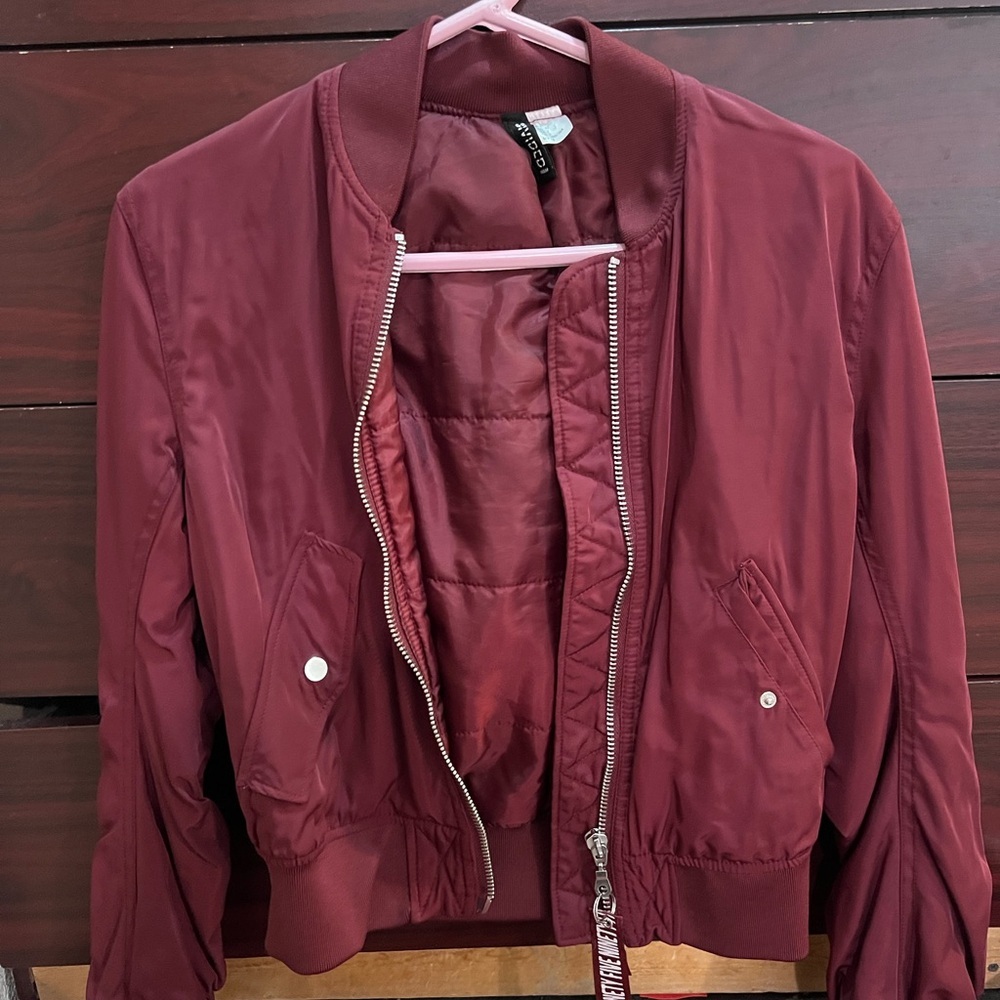 H&M Deep Red Bomber Jacket
